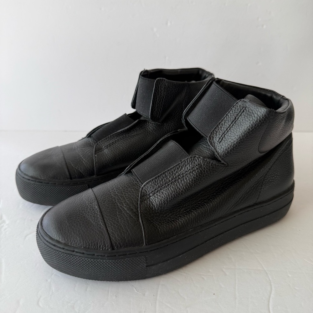 Women’s Black Leather High-Top Sneakers by Atelje 71